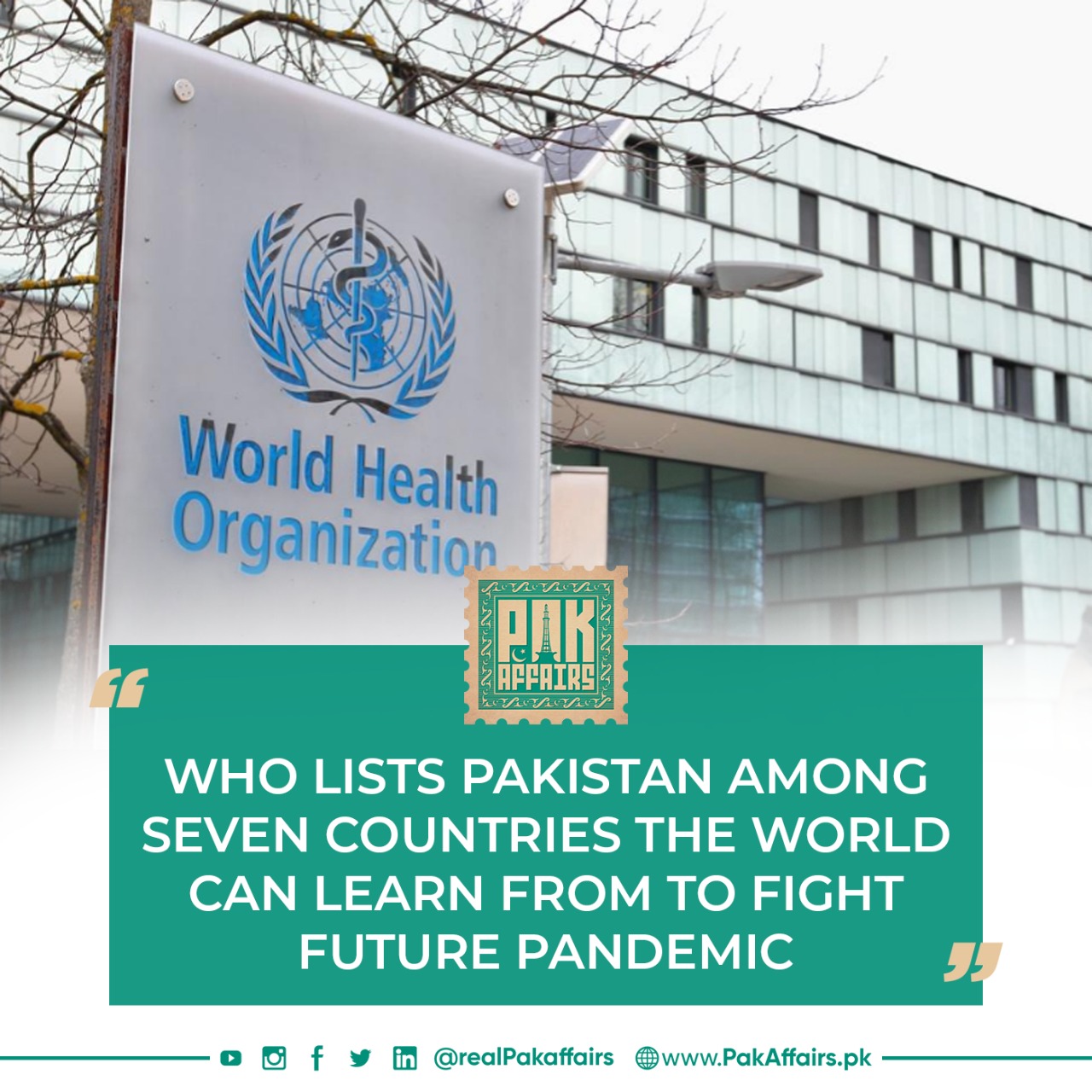 WHO lists Pakistan among seven countries the world can learn from to fight future pandemi