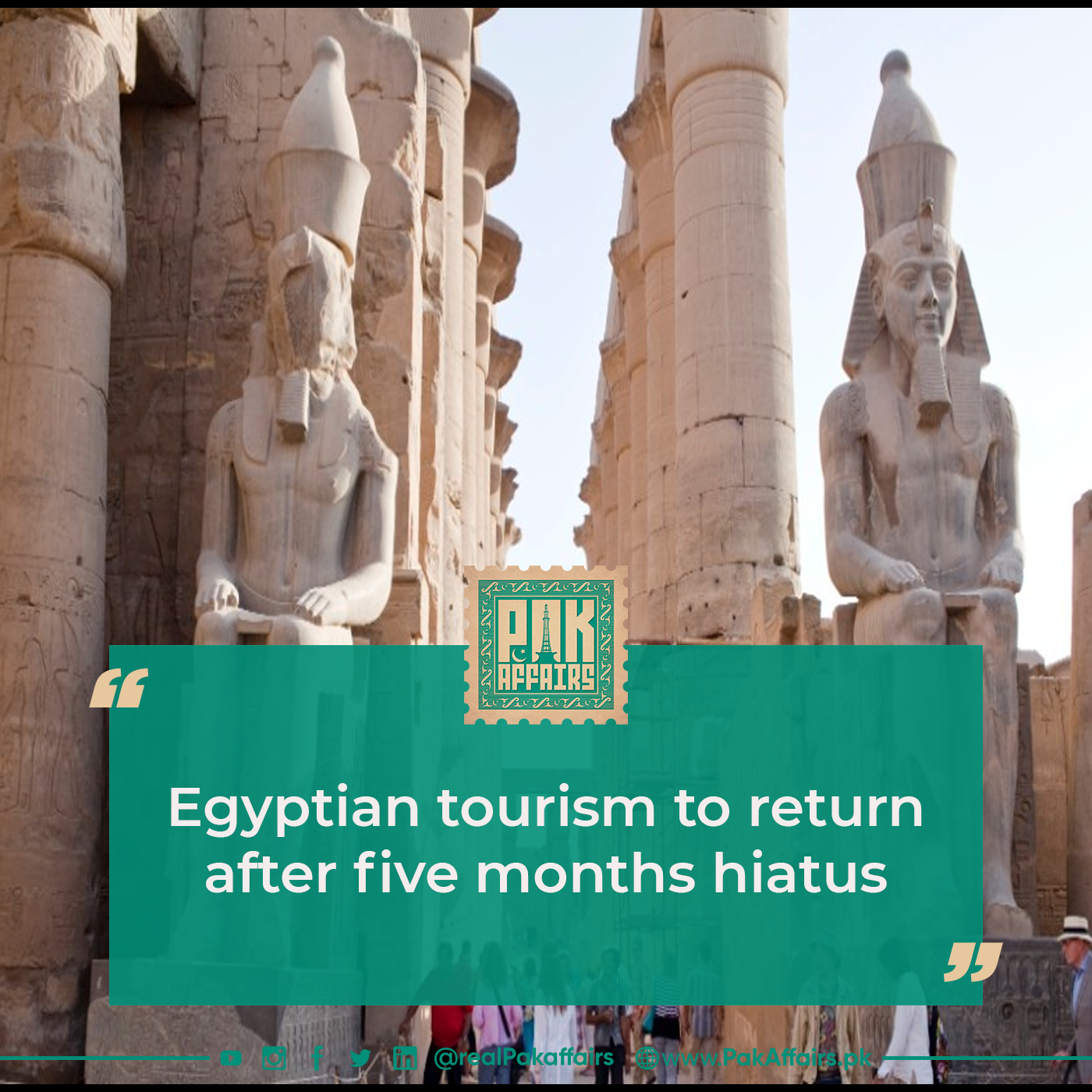 Egyptian tourism to return after five months hiatus