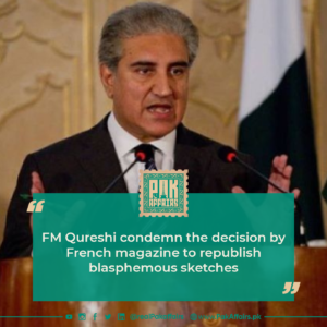 FM Qureshi condemn the decision by French magazine to republish blasphemous sketches