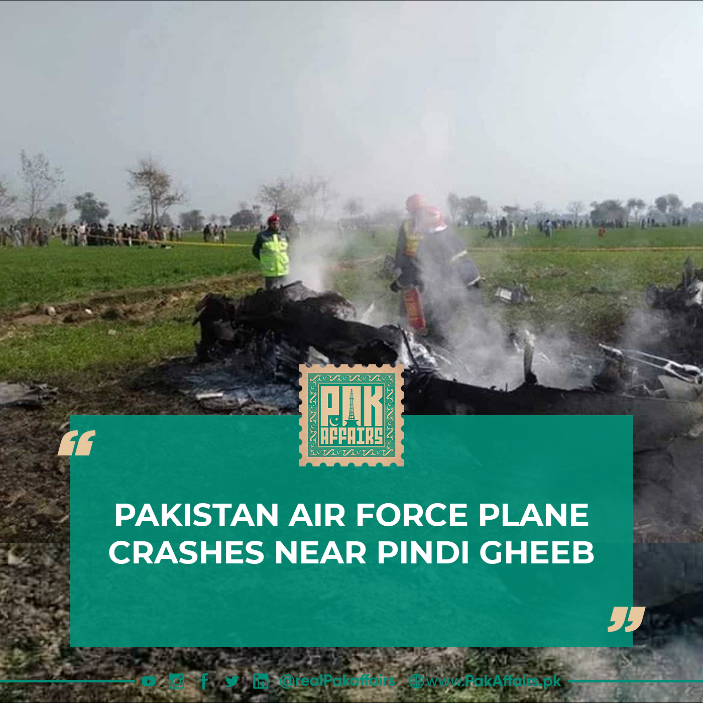 Pakistan Air Force plane crashes near Pindi Gheeb