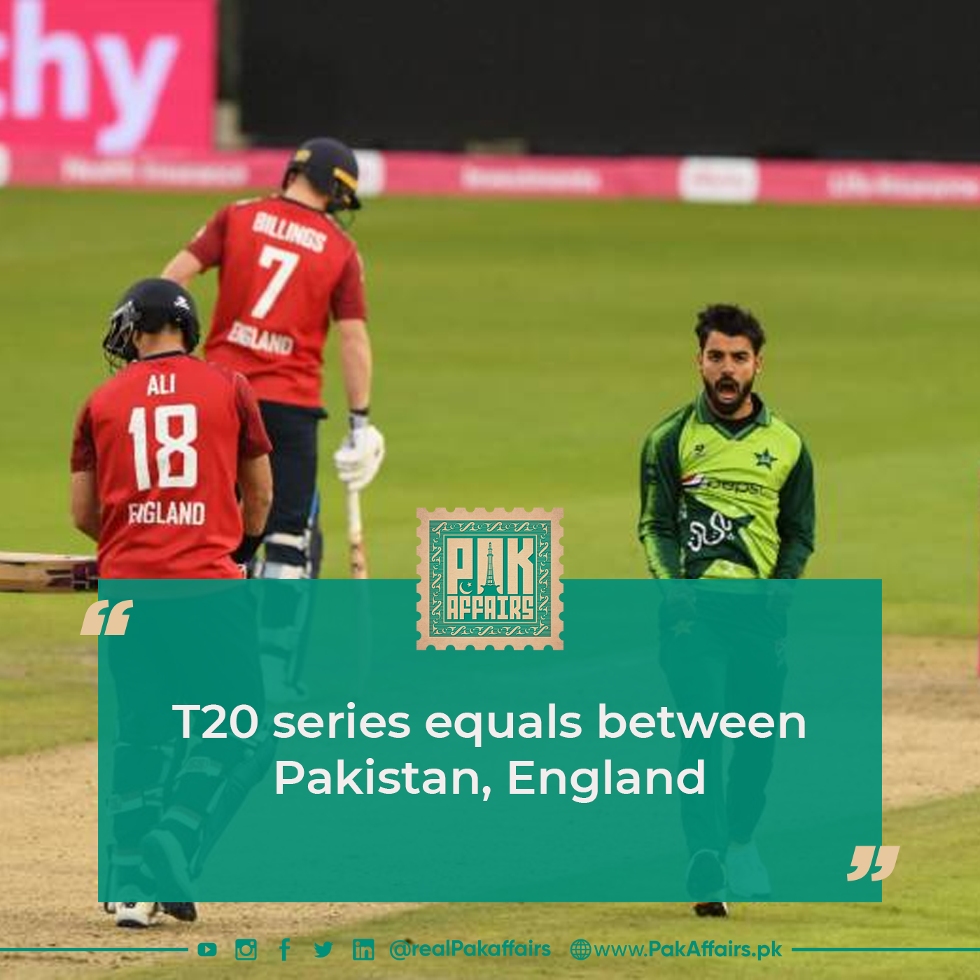 T20 series equals between Pakistan, England
