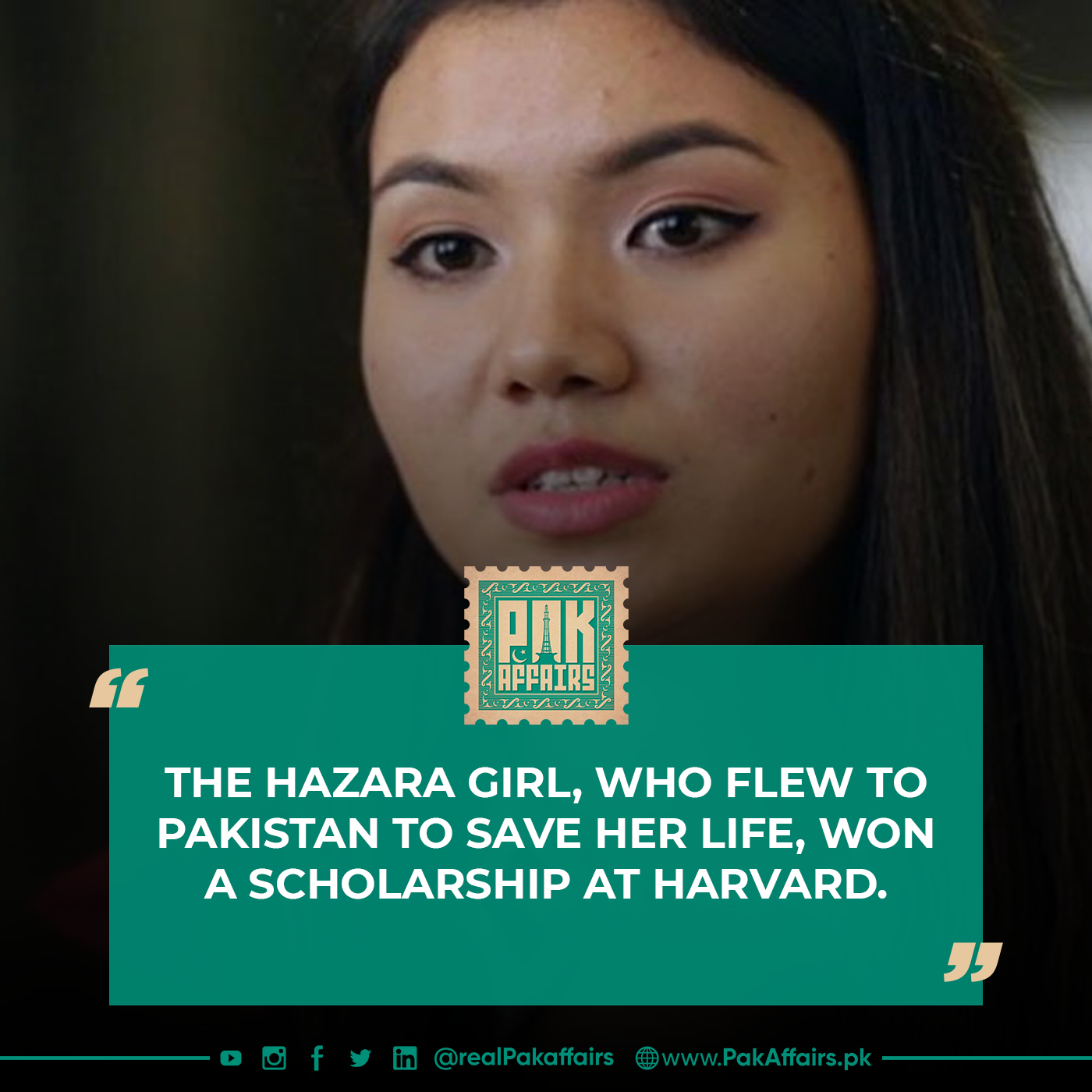 The Hazara girl, who flew to Pakistan to save her life, won a scholarship at Harvard