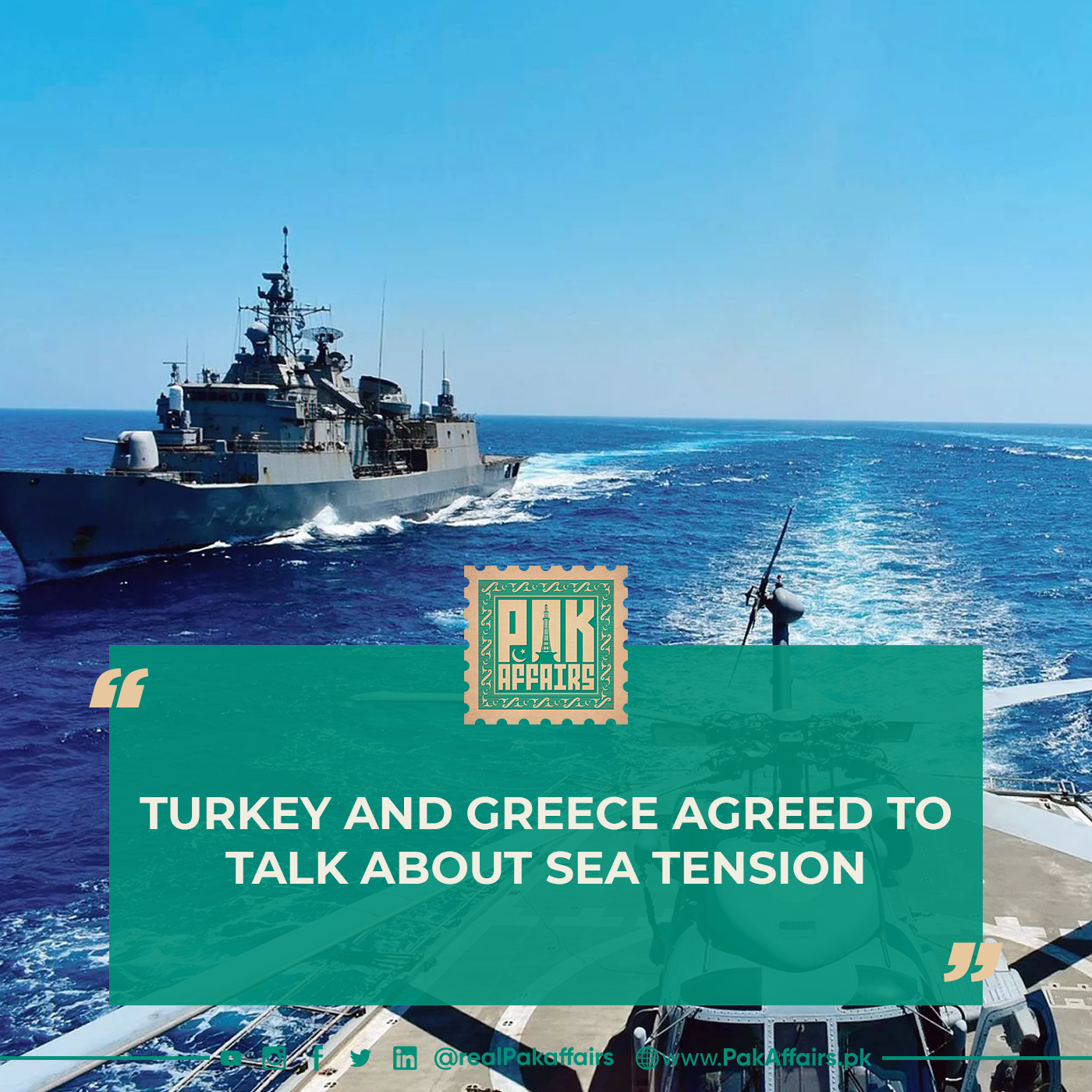 Turkey and Greece agreed to talk about sea tension