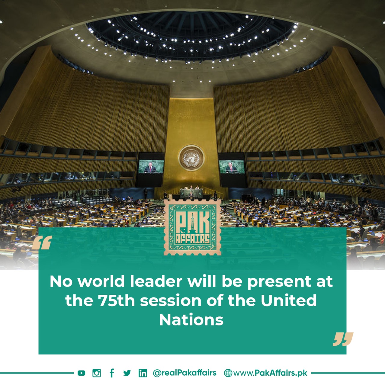 No world leader will be present at the 75th session of the United Nations