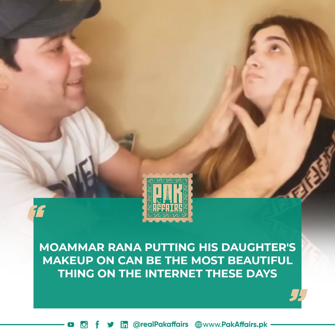 Moammar Rana Putting his daughter's makeup on can be the most beautiful thing on the internet these days.