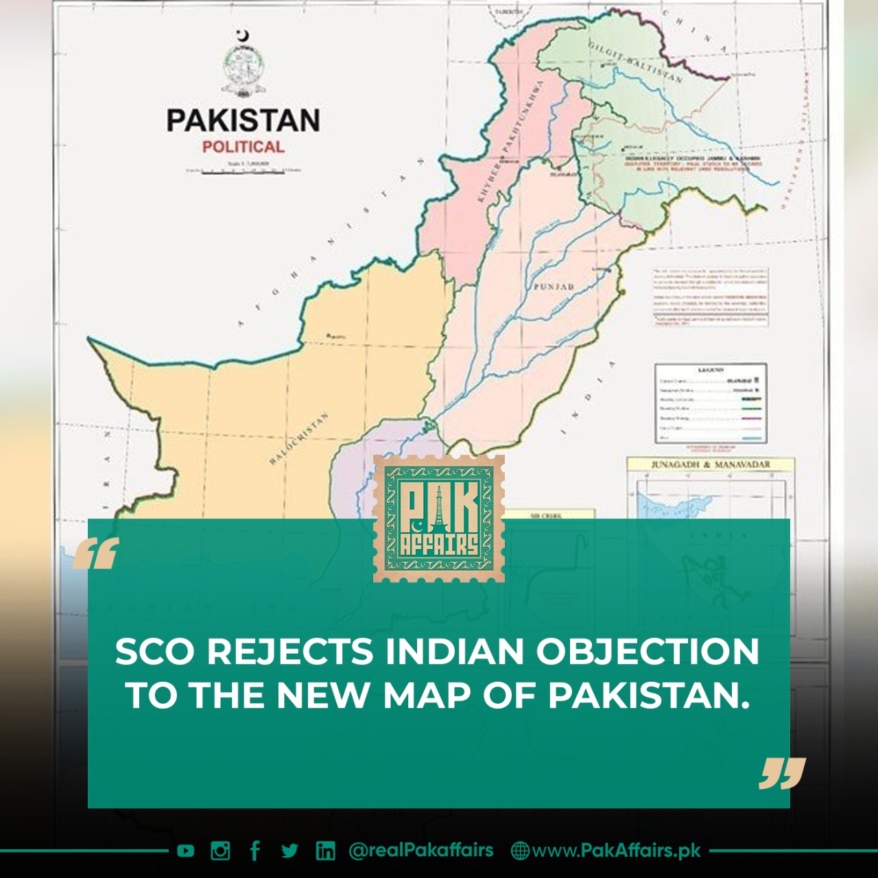 SCO rejects Indian objection to the new map of Pakistan