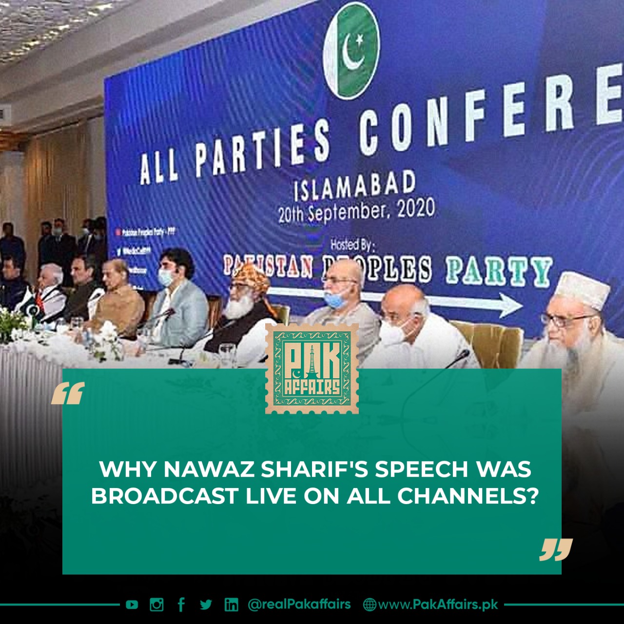 Why Nawaz Sharif's speech was broadcast live on all channels?