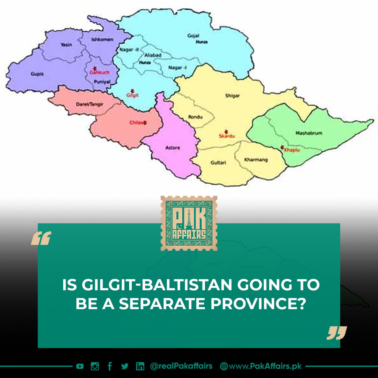 Is Gilgit-Baltistan going to be a separate province?