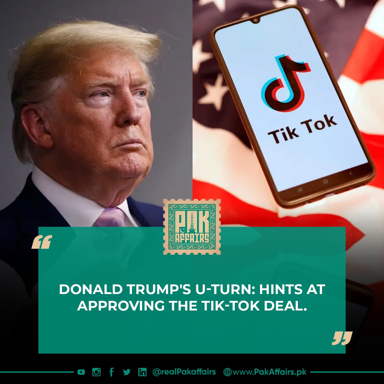 Donald Trump's U-turn: Hints at approving the tik-tok deal.