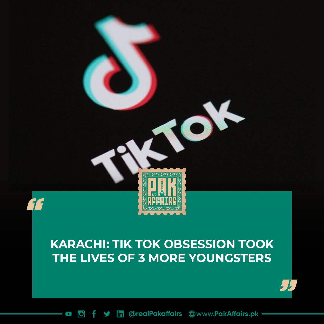 Karachi: Tik Tok obsession took the lives of 3 more youngsters