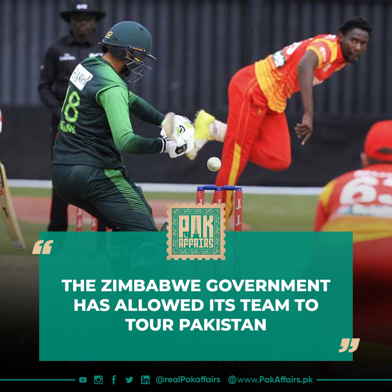 The Zimbabwe government has allowed its team to tour Pakistan