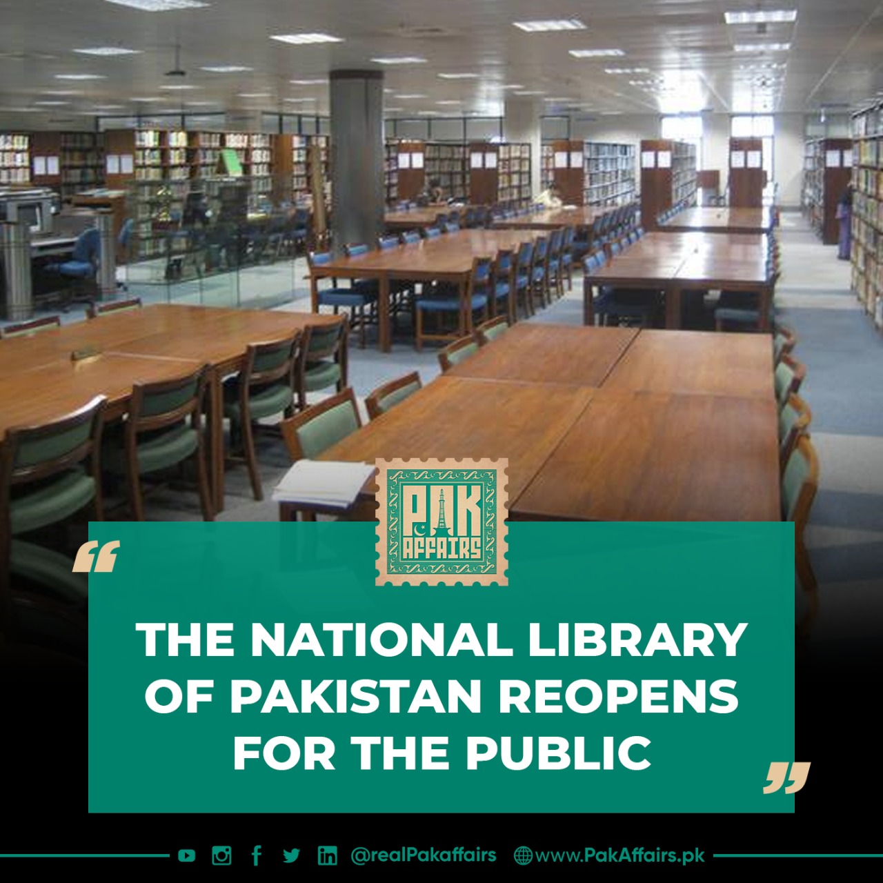 The National Library of Pakistan reopens for the public after seven months