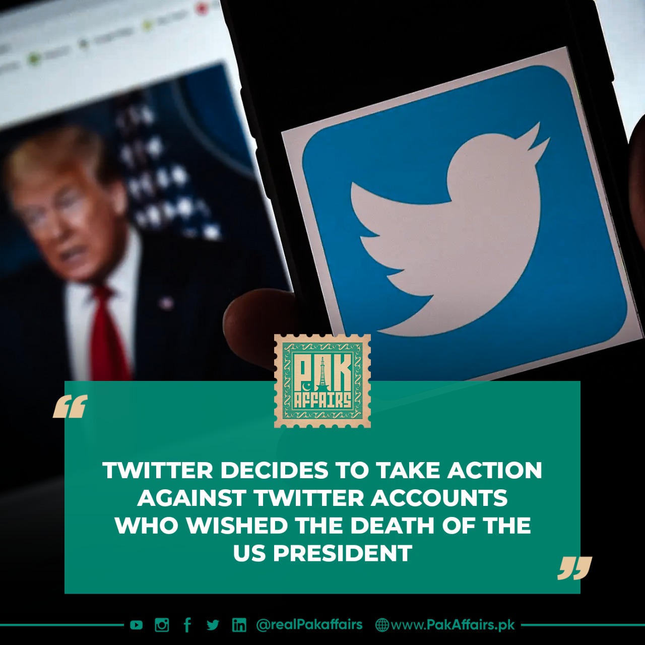 Twitter decides to take action against Twitter accounts who wished the death of the US president