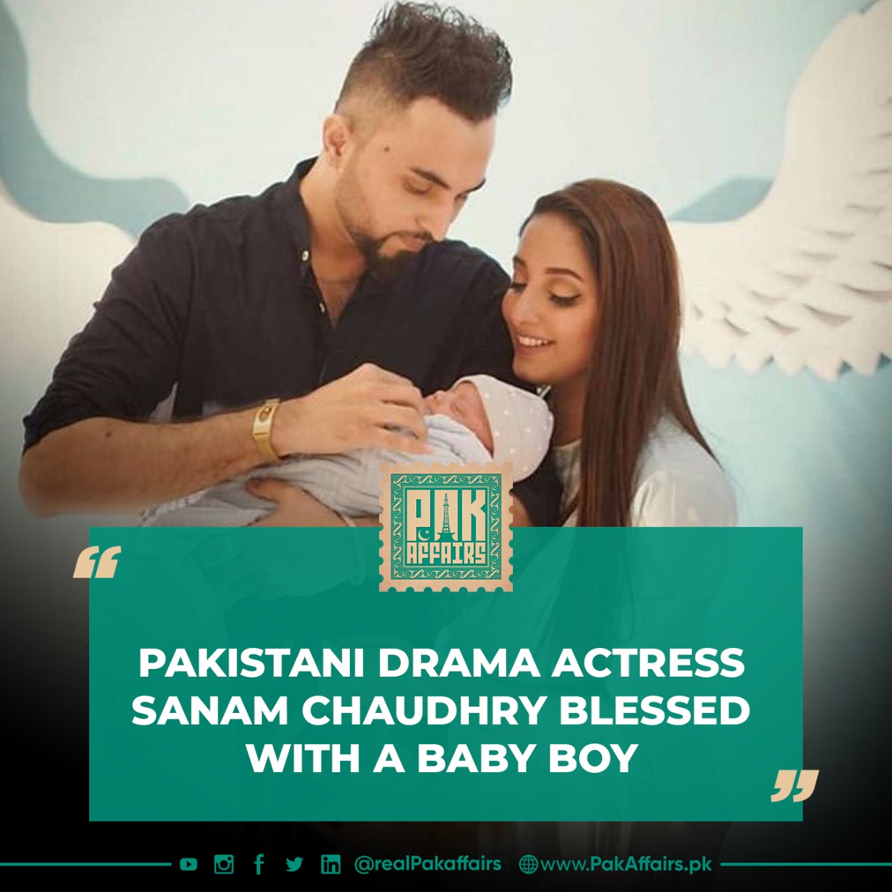 Pakistani drama actress Sanam Chaudhry blessed with a baby boy