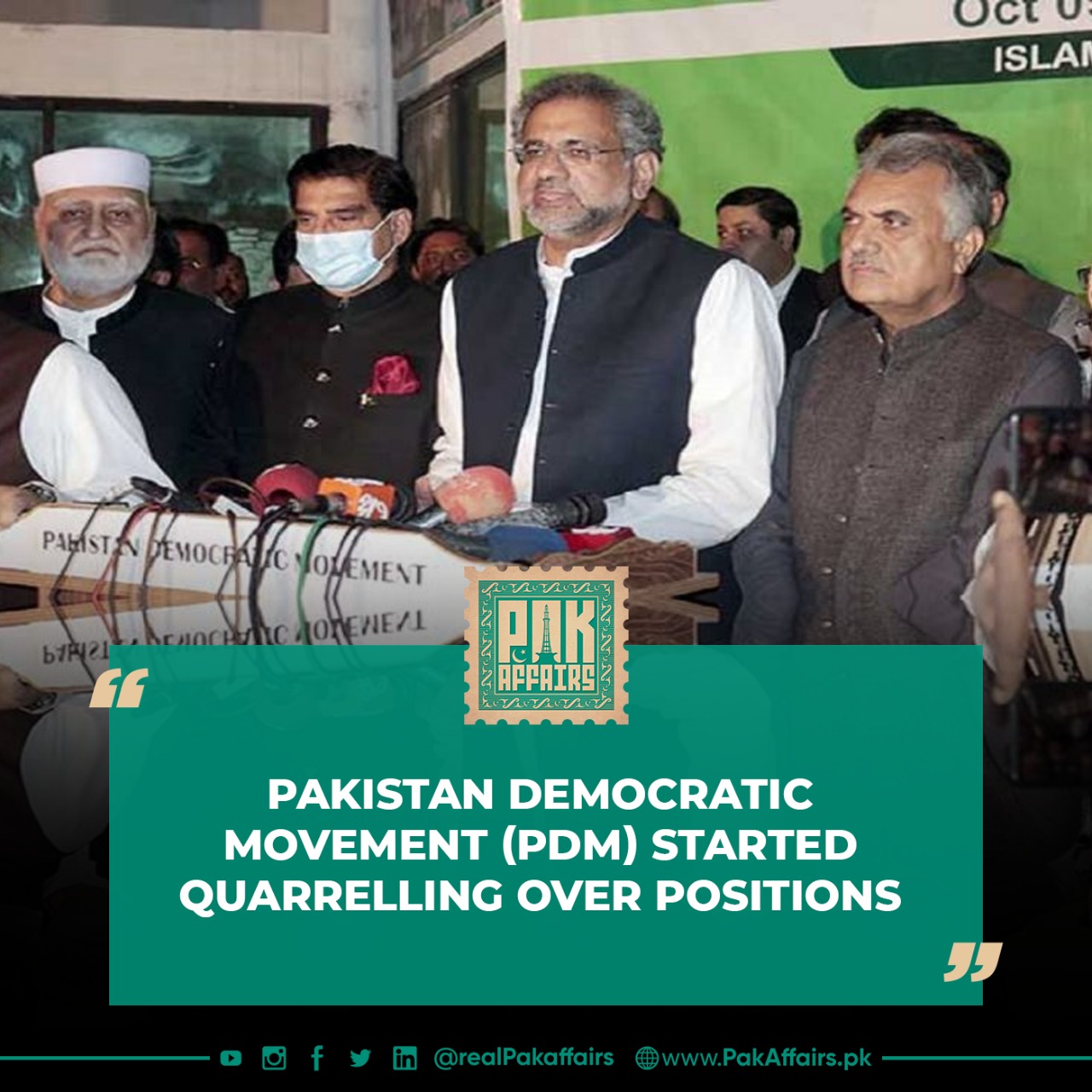 Pakistan Democratic Movement (PDM) started quarreling over positions.
