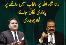 Rana Sannaullah should be banned from entering Punjab, Fawad Chaudhary Rana Sannaullah should be banned from entering Punjab, Fawad Chaudhary