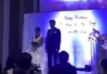 Wedding came to a dramatic end after the Groom played a video of his bride in bed with another man in front of all the guests in the wedding hall Wedding came to a dramatic end after the Groom played a video of his bride in bed with another man in front of all the guests in the wedding hall