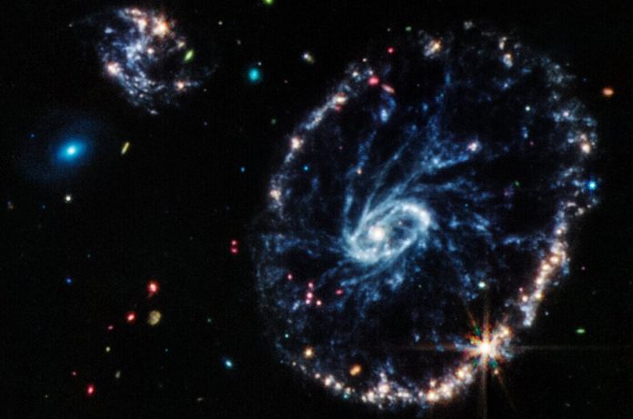 NASA's James Web Telescope Captures another Colorful Cartwheel Galaxy
