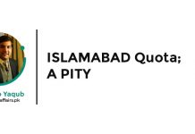ISLAMABAD Quota; A PITY ISLAMABAD Quota; A PITY