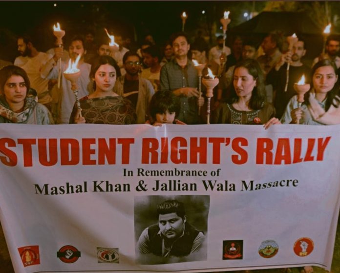 Torch Rally organized to commemorate the sixth death anniversary of Mashal Khan